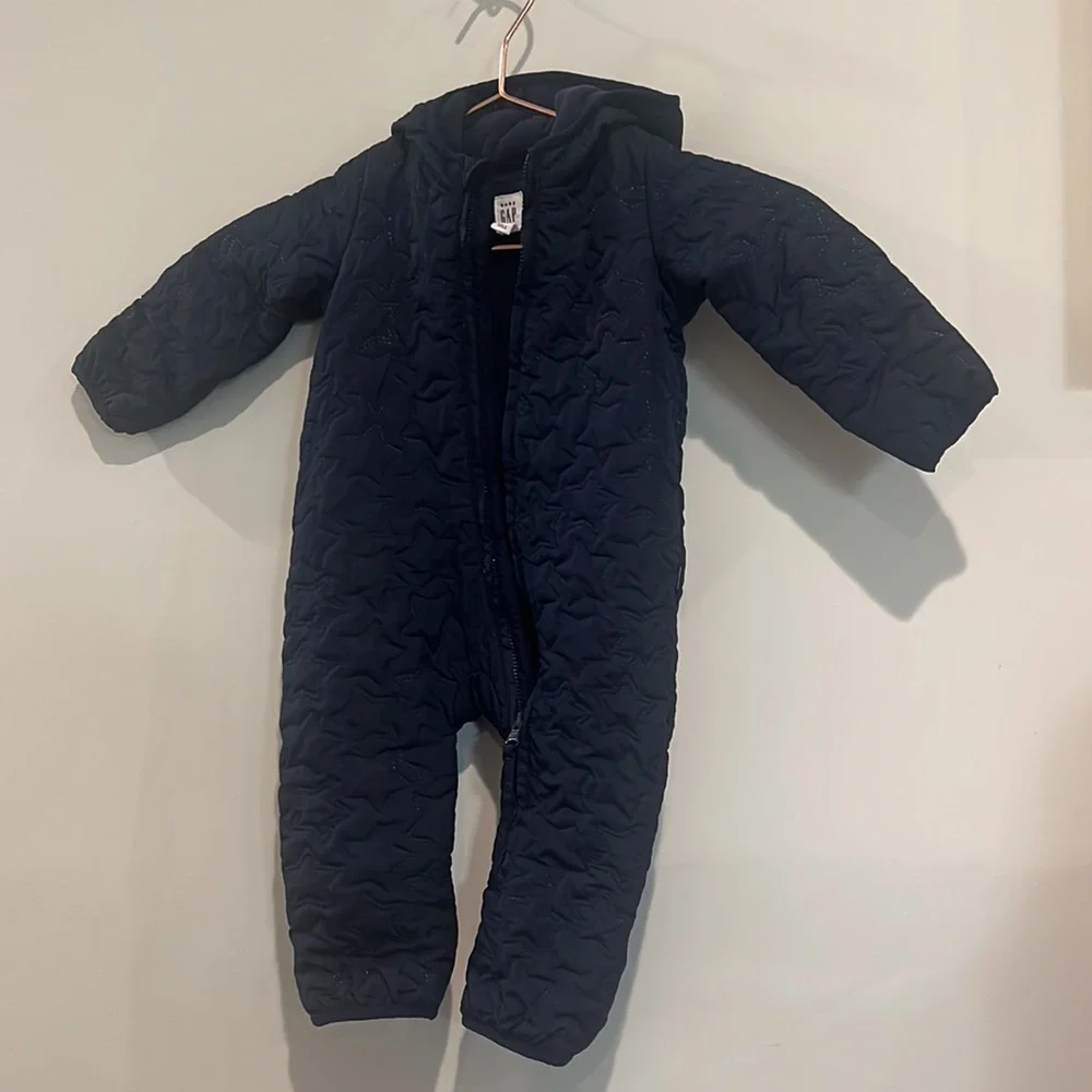 Baby Gap Jumpsuit Quitted Star Navy Blue 3-6 months.